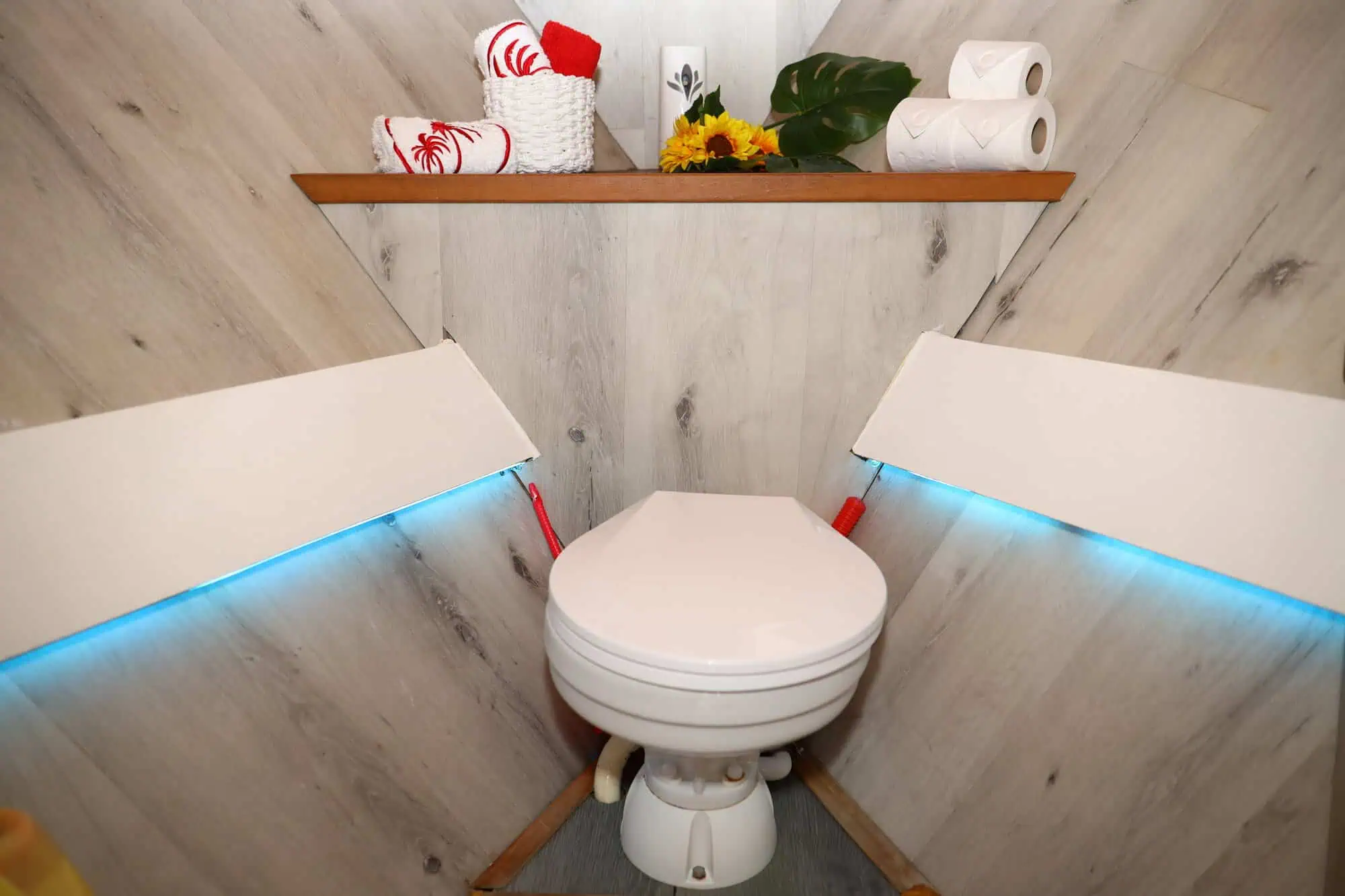 Moderne toilet aan boord