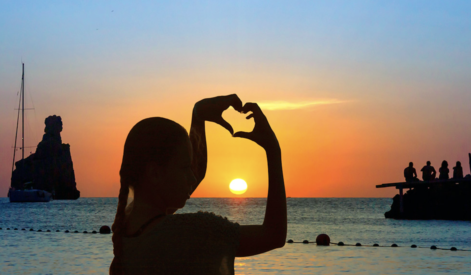 Zonsondergang Ibiza vanaf boot Salvador